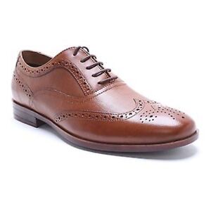 RED TAPE CARN 2 BROGUE MENS BROWN‎ LEATHER LACE UP SHOES SIZE 9